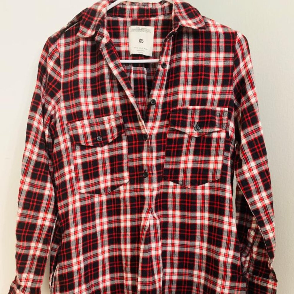Long plaid shirt from Zara